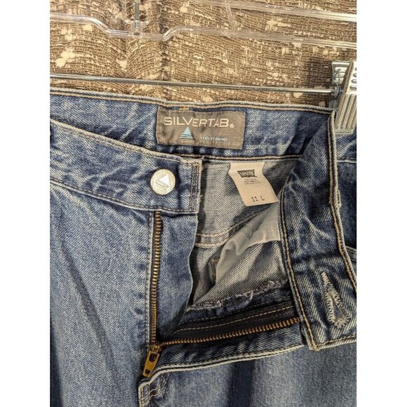 Vintage Levi's Silvertab Women's Blue Jeans‎ 11L Hemmed Straight Leg Denim Y2K - Picture 7 of 9